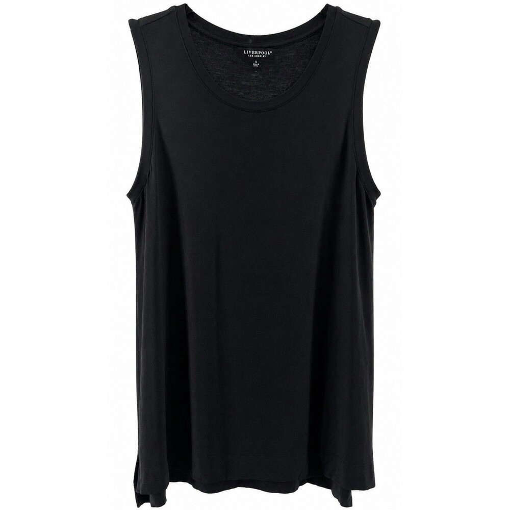 Liverpool Los Angeles  Black Modal Sleeveless Tunic Top Stretch Size Small
